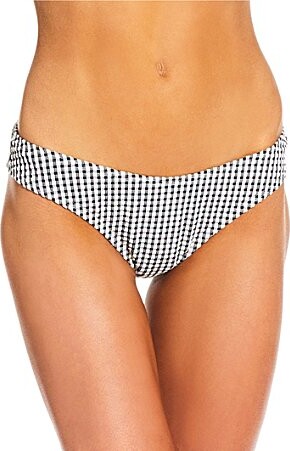 Smocked Texture Wave Check Bond Hipster Swim Bottom
