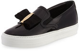 Thumbnail for your product : Ferragamo Pacau Gros Bow Slip-On Sneaker, Nero
