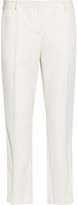 Thumbnail for your product : Balmain Satin-trimmed wool straight-leg pants