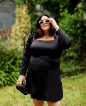 macys plus size dresses black