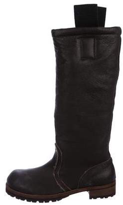 Rick Owens Leather Knee-High Boots
