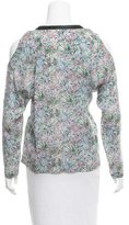 Thumbnail for your product : Yigal Azrouel Silk Leather-Trimmed Top