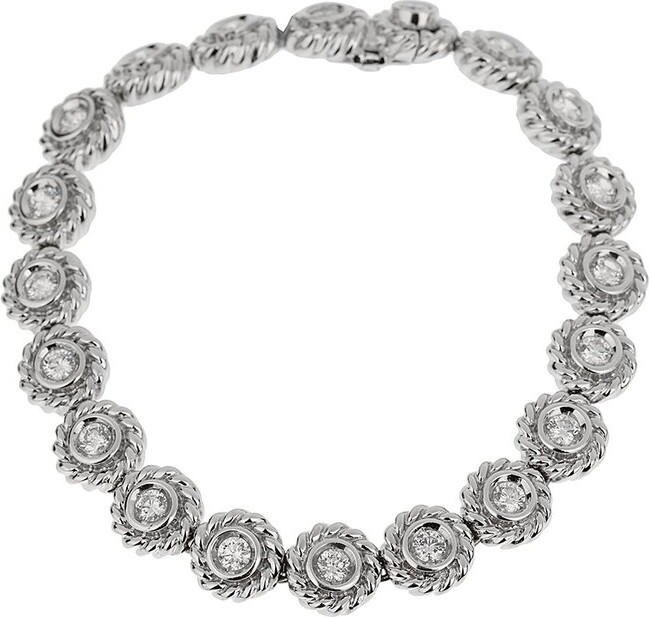 Chanel 18K 3.00 Ct. Tw. Diamond Camellia Tennis Bracelet (Authentic Pre-Loved)