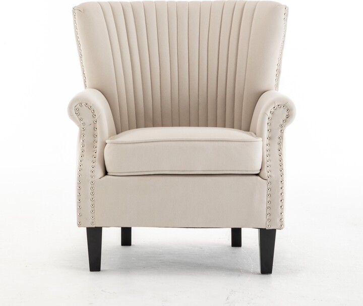 Global Pronex Accent Chair, Living Room Wingback Chair, Tufted Armchair