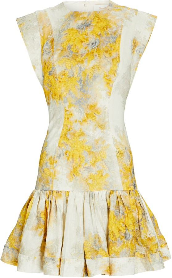 Zimmermann Botanica Floral Linen Mini Dress - ShopStyle