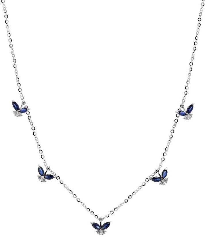 Diana M Fine Jewelry 14K 1.39 Ct. Tw. Diamond & Sapphire Necklace