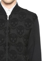 Thumbnail for your product : Alexander McQueen Skull Jacquard Cotton Blend Sweatshirt