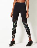 Thumbnail for your product : M&S CollectionMarks and Spencer Mesh & Print Panelled Leggings