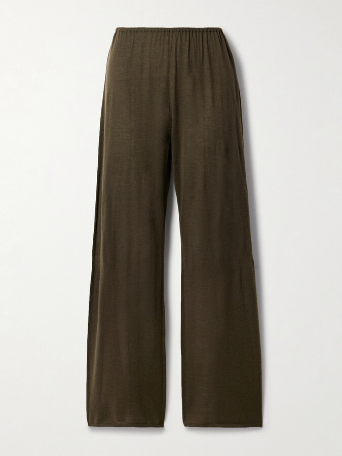 Co Cashmere Straight-leg Pants - Green
