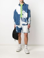 Thumbnail for your product : GCDS Long Sleeve Bleached-Effect Denim Shirt