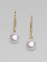 Thumbnail for your product : Mikimoto 18K Yellow Gold 7MM White Akoya Cultured Pearl Earrings
