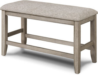 August Grove Tan/Brown Counter Height Seat With Upholstered Cushion And Footrest Solid Wood Construction For Dining Room Style Stool In Grey Footrest Area