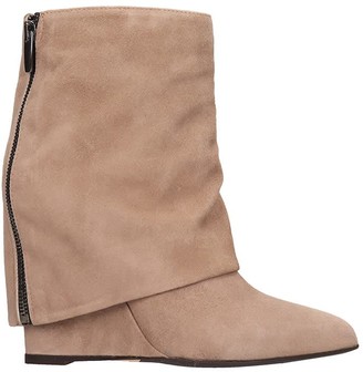 The Seller High Heels Ankle Boots In Powder Suede