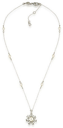 Carolee 21 Club Faux-Pearl & Crystal Pendant Necklace