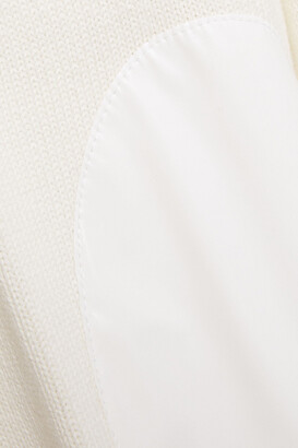 MM6 MAISON MARGIELA Faux Leather-appliqued Cotton And Wool-blend Turtleneck Sweater