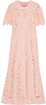 Lela Rose Corded Lace Midi Dress