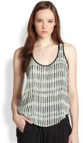 Thumbnail for your product : A.L.C. Ports Printed Silk Tank Top