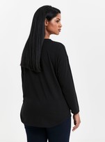 Thumbnail for your product : Evans Black Curve Hem Long Sleeve Top