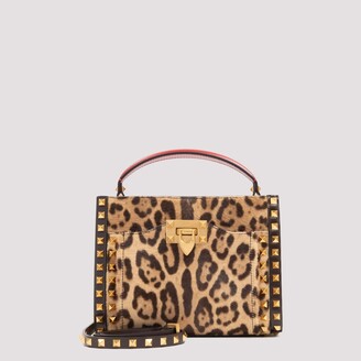 Valentino Garavani Rockstud Leopard Printed Shoulder Bag