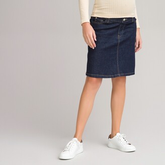La Redoute Collections Organic Cotton Maternity Skirt In Denim
