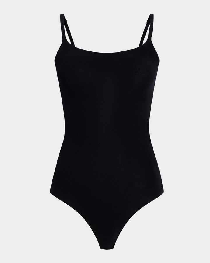 Ballet Scoop-Neck Microfiber Thong Bodysuit
