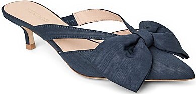 Jack Rogers Cynthia Satin Bow Detail Dress Mules