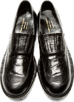 Thumbnail for your product : Comme des Garcons Homme Plus Black Croc-Embossed Leather Loafers