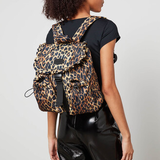 Damson Madder Frill Leopard-Print Shell Backpack
