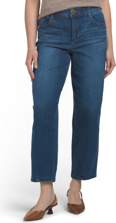 Ab Tech Sky Rise Barrel Leg Jeans for Women | Polyester/Spandex/Cotton