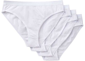 Joe Fresh Women's 4 Pack High-Cut Briefs, White (Size M)