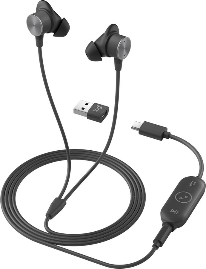 Logitech Zone UC Wired Stereo Earbuds 981-001012