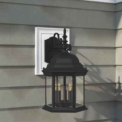 Castellanos Black 3 - Bulb 19" H Outdoor Wall Lantern