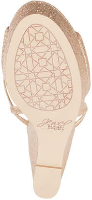 Badgley Mischka Ambrosia Glittered Wedge Evening Sandals