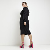 Thumbnail for your product : River Island Womens Plus Black Long Sleeve Midi Dress