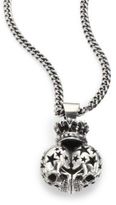 Thumbnail for your product : King Baby Studio Sterling Silver Crowned Double Skull Necklace