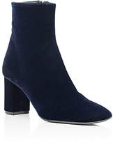 Thumbnail for your product : Barneys New York Women's Velvet Side-Zip Ankle Boots - Navy