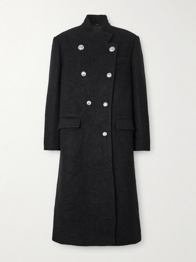 Isabel Marant Giusa Double-breasted Felt Coat - Black