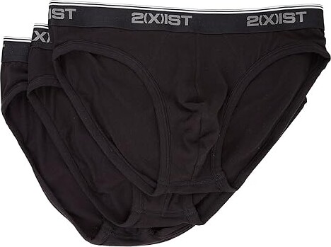 2xist 3-Pack Cotton Stretch No Show Brief (Black) Men's Underwear -  ShopStyle