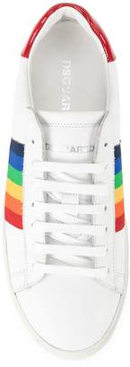 DSQUARED2 rainbow stripe low-top sneakers