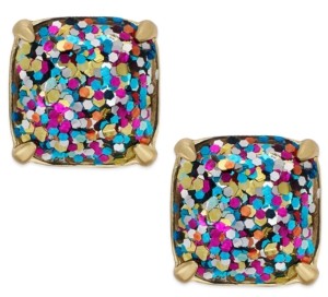 Kate Spade Gold-Tone Rainbow Glitter Large Square Stud Earrings