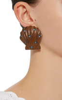 Thumbnail for your product : Rebecca de Ravenel Ariel Dark Wood and Denim Earrings