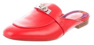 Hermes Oz Leather Mules Red