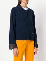 Thumbnail for your product : Love Moschino lace-hem fitted cardigan
