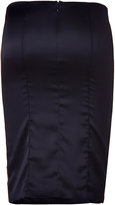 Thumbnail for your product : Sophie Theallet Black/Gold Piped Silk Satin Pencil Skirt