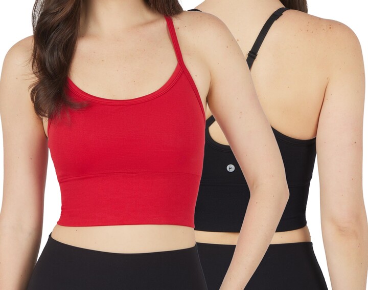 90 Degree By Reflex Womens Seamless Cami Longline Bra Round Neck