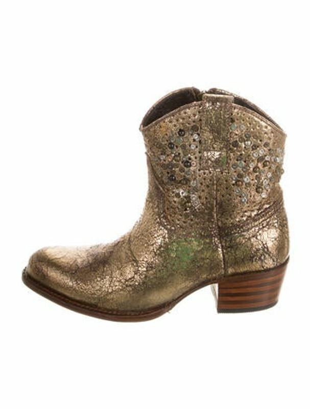 gold frye boots