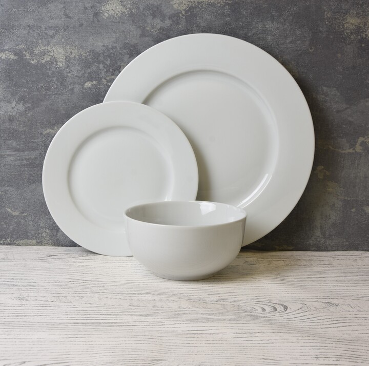 Dunelm Purity Rim 12 Piece Dinner Set White ShopStyle