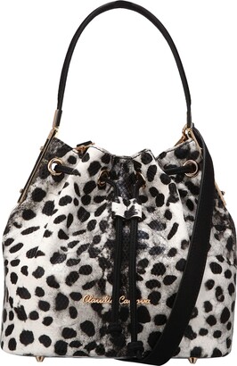 Claudia Canova Womens Drawstring Duffel Style Shoulder Shoulder Bag Multicolour (Leopard)