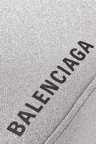 Thumbnail for your product : Balenciaga Triangle Duffle Xs Glittered Leather Tote - Silver