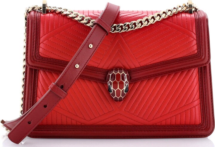 Bvlgari Serpenti Forever Shoulder Bag Quilted Leather Small